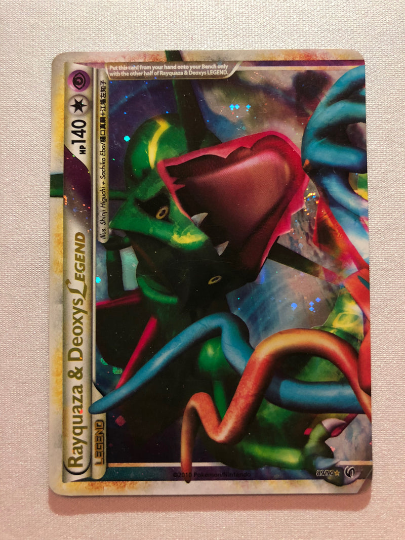 Rayquaza & Deoxys Legend (Top) 89/90 Holo Ultra Rare HGSS Undaunted Pokemon Card NM