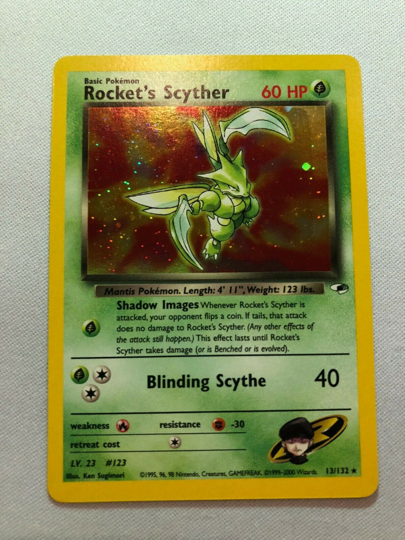 Rocket's Scyther 13/132 Holo Rare Gym Heroes Pokemon Card Mint/Near Mint