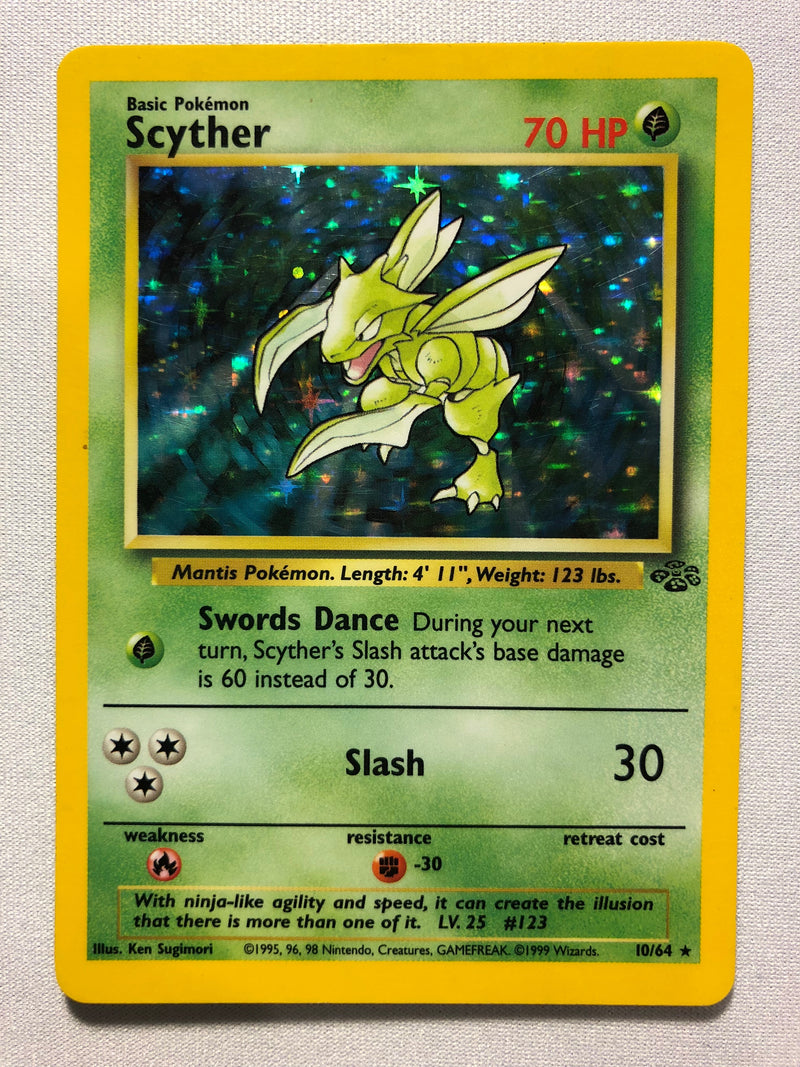 Scyther 10/64 Jungle Set Holo Rare Pokemon Card Near Mint