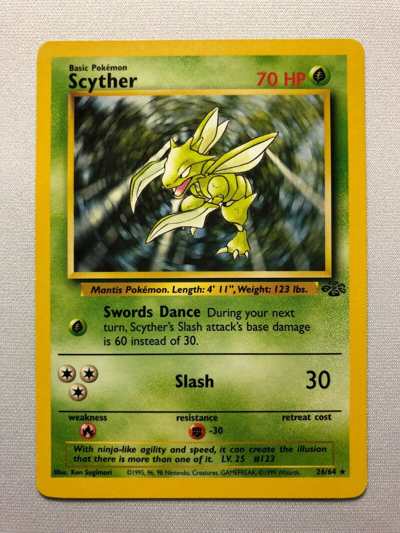 Scyther 26/64 Jungle Set Non-Holo Rare Pokemon Card Near Mint
