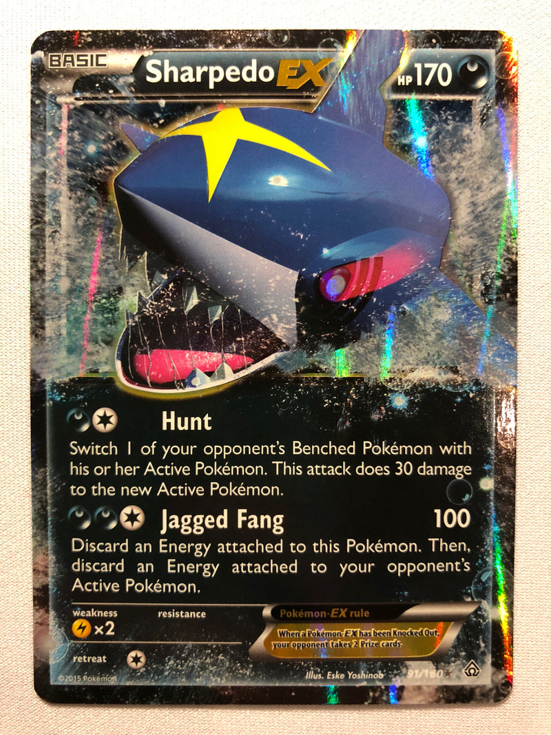 Sharpedo EX 91/160 XY Primal Clash Holo Rare Pokemon Card Near Mint