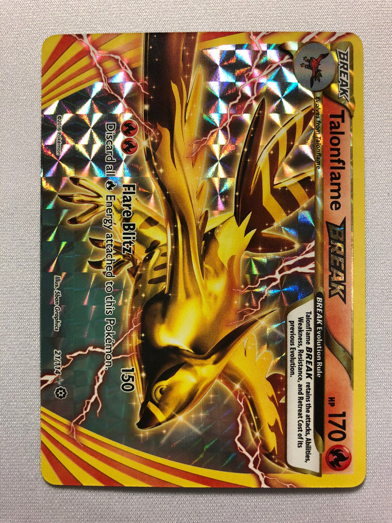 Talonflame 21/114 Holo Rare Steam Siege Full Art Pokemon Card Near Mint