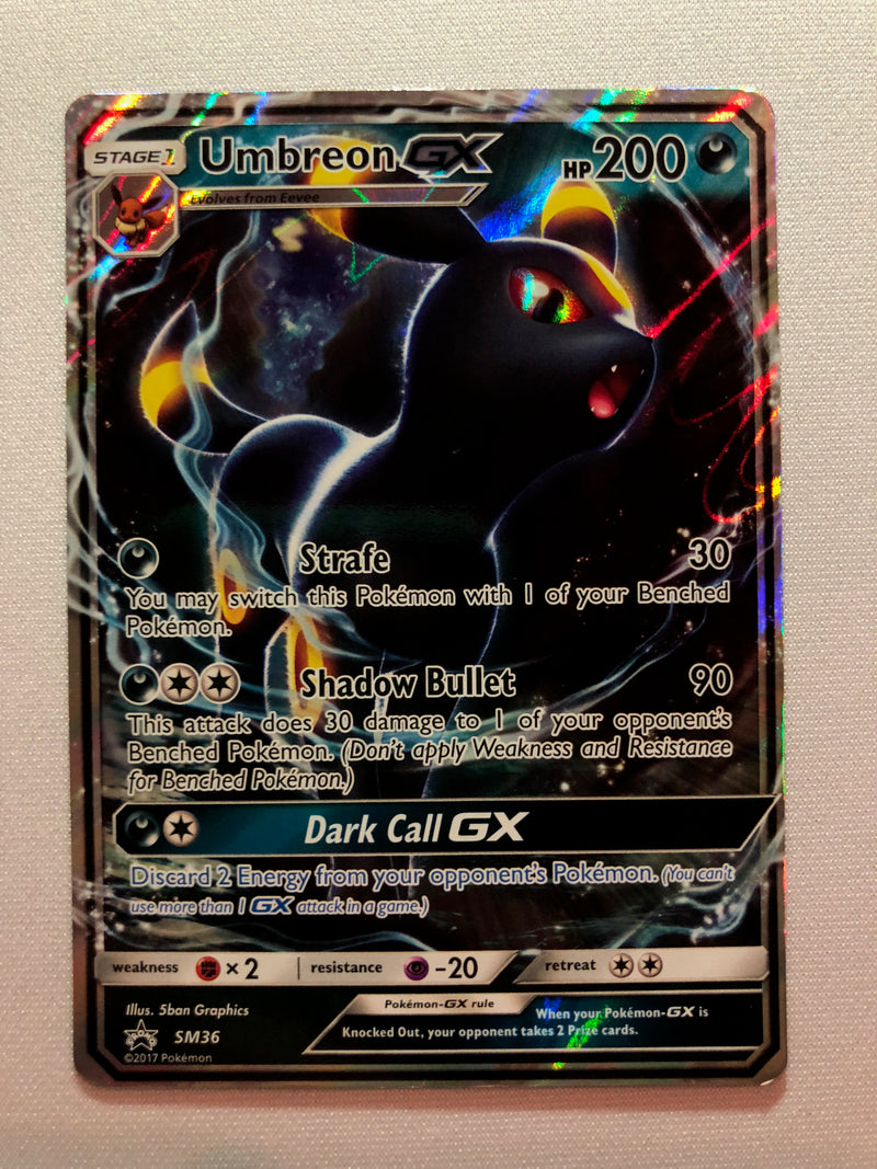 Umbreon GX SM36 Black Star Promo Holo Rare Pokemon Card Near Mint