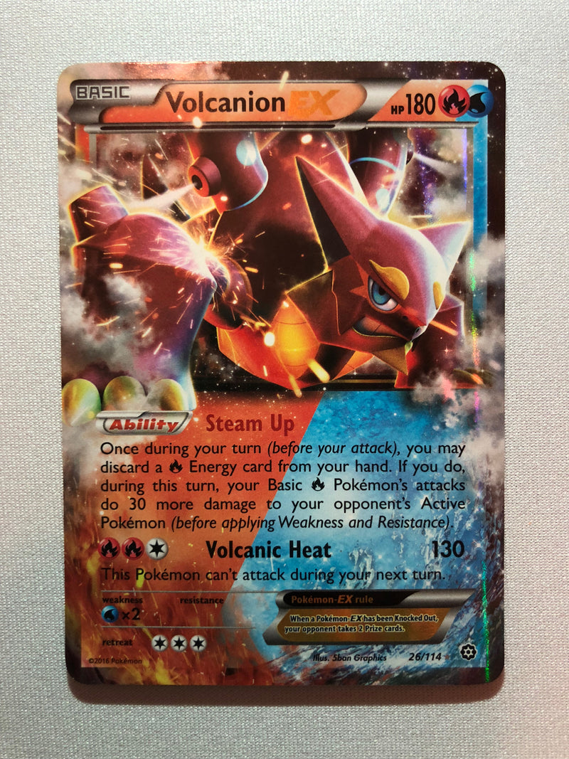 Volcanion EX 26/114 Ultra Rare Holo Steam Siege Pokemon Card Lightly Played