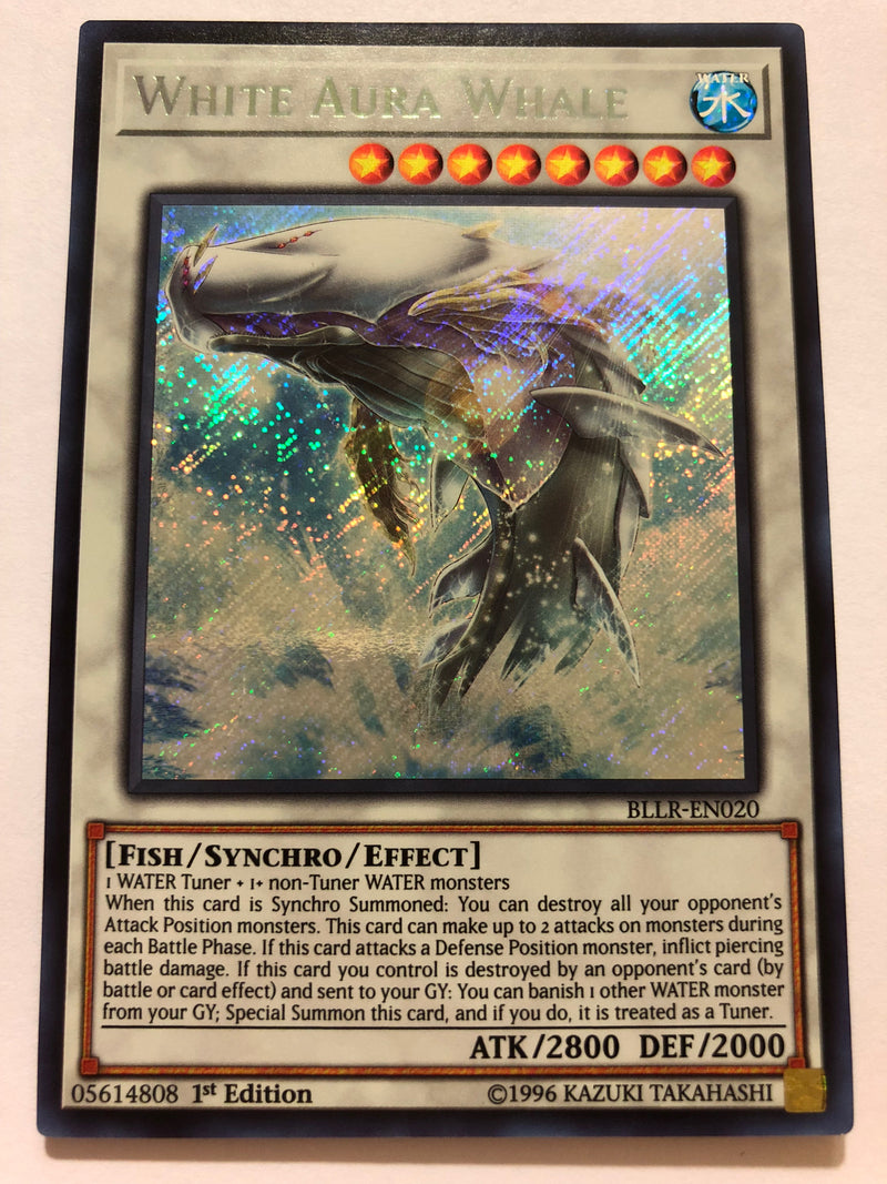 Yugioh White Aura Whale BLLR-EN020 Secret Rare 1st Edition Near Mint