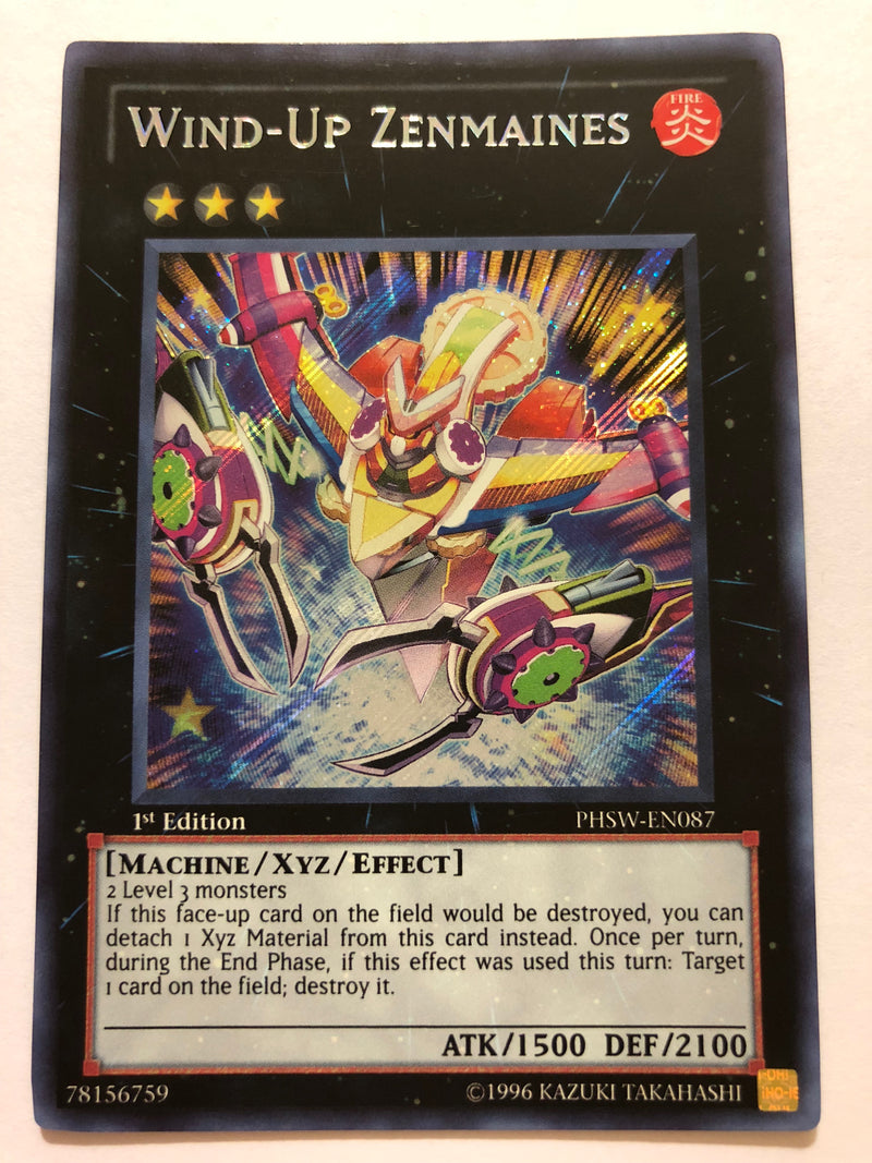 Yugioh Wind-Up Zenmaines PHSW-EN087 Secret Rare 1st Edition Near Mint