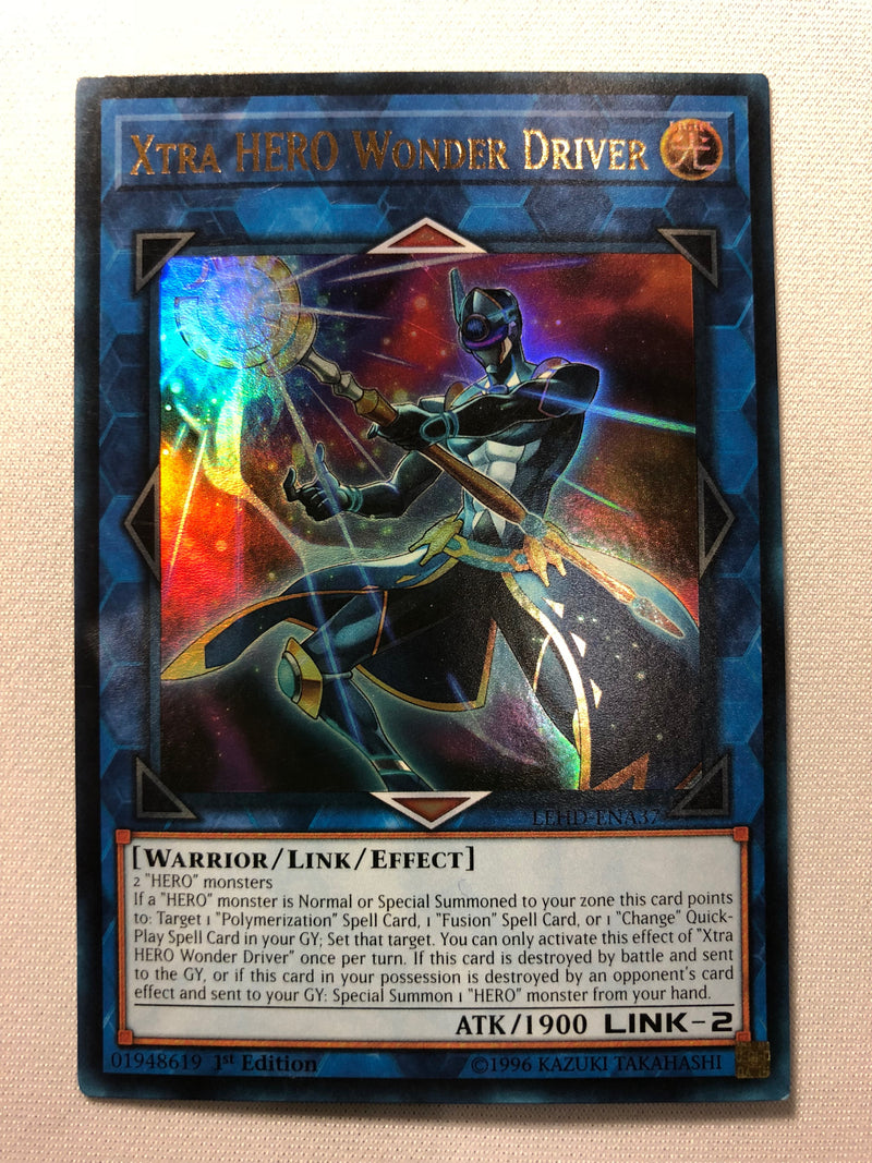 Yugioh Xtra HERO Wonder Driver LEHD-ENA37 Ultra Rare 1st Edition Near Mint