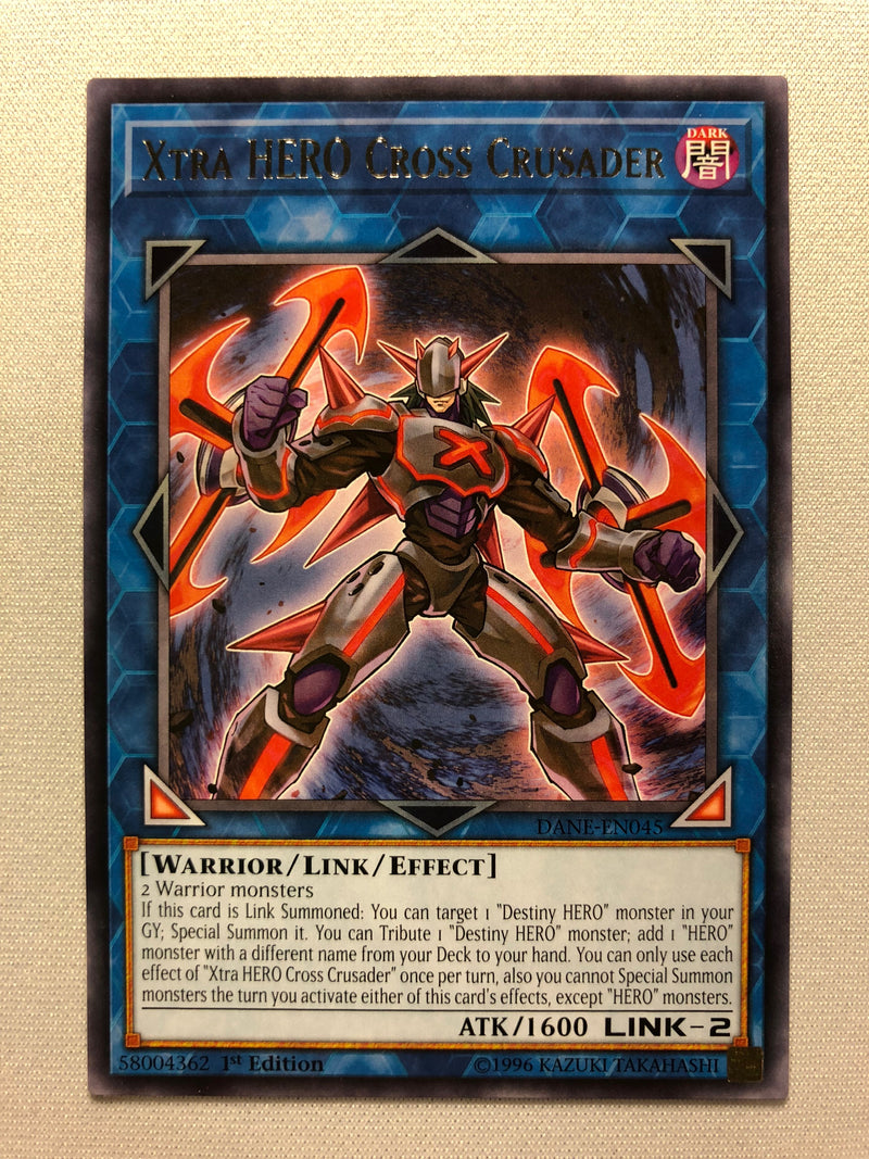 Yugioh Xtra HERO Cross Crusader DANE-EN045 Rare 1st Edition Near Mint