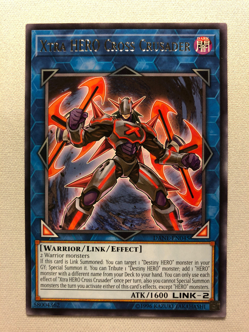 Yugioh Xtra HERO Cross Crusader DANE-EN045 Rare Unlimited Edition Near Mint