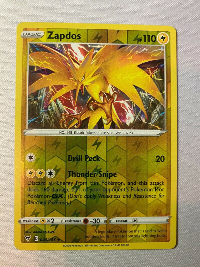Zapdos 048/185 Reverse Holo Vivid Voltage Pokemon Near Mint