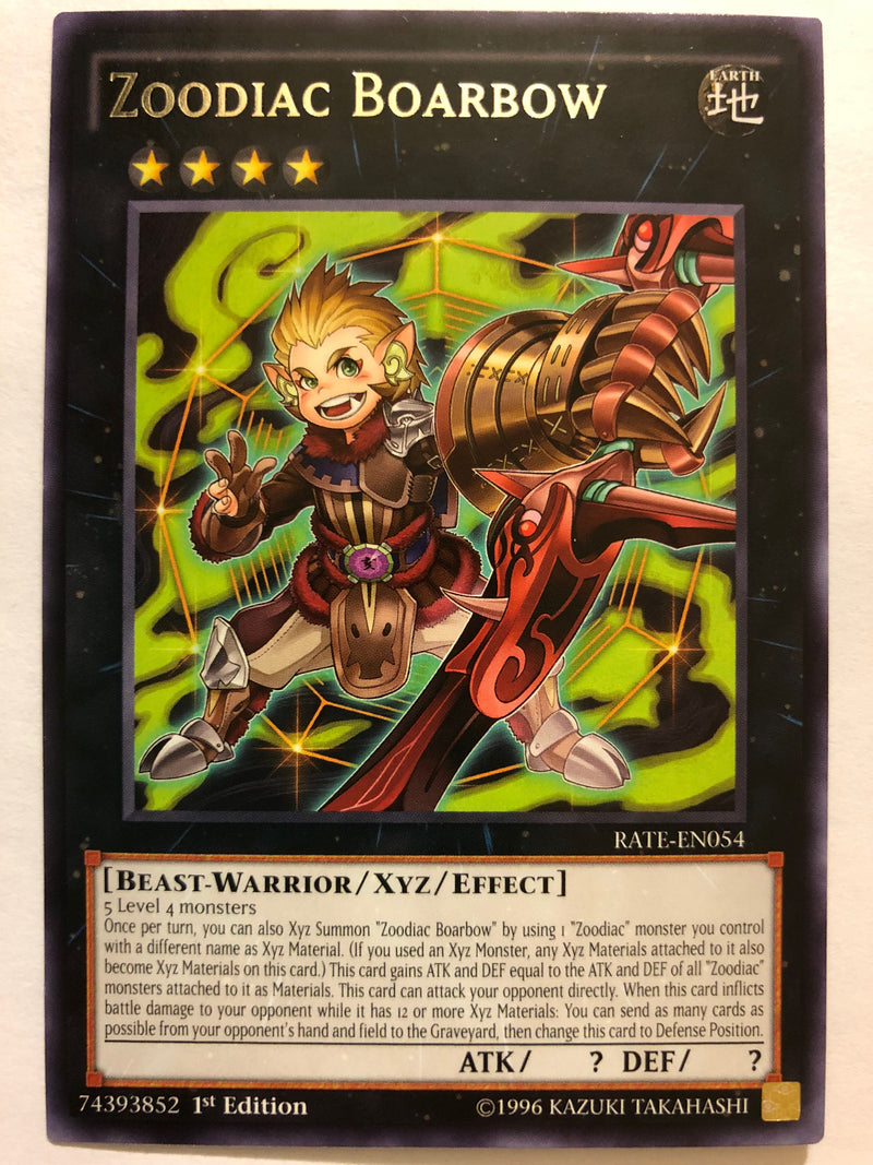 Yugioh Zoodiac Boarbow RATE-EN054 Rare 1st Edition Near Mint