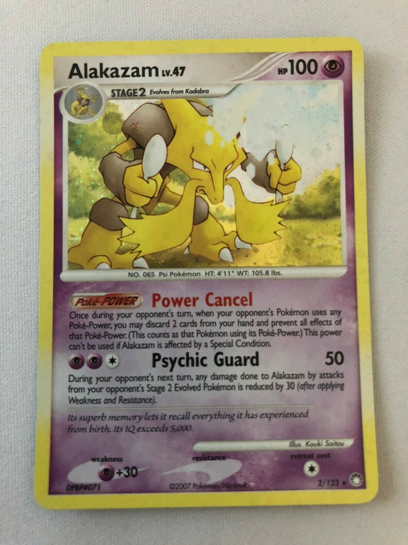 Alakazam 2/123 Diamond & Pearl Mysterious Treasures Holo Rare Pokemon Card NM