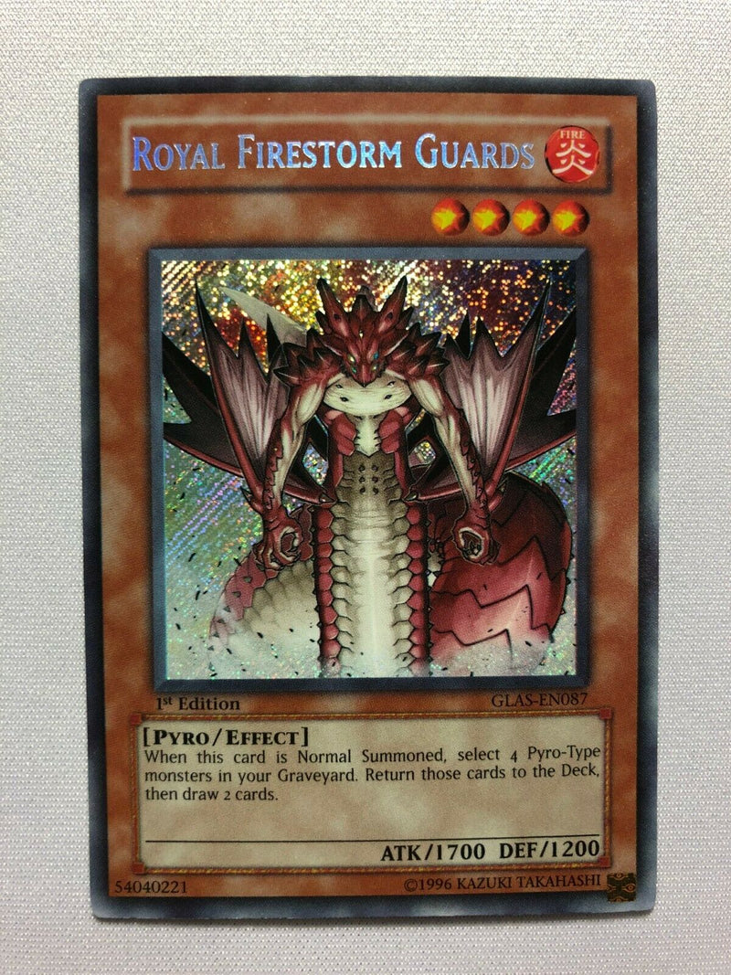Yugioh Royal Firestorm Guards GLAS-EN087 1st Edition Secret Rare Near Mint [ Show variations ]