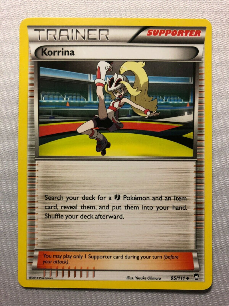 Supporter Korrina 95/111 XY Furious Fist Uncommon Pokemon Card Near Mint