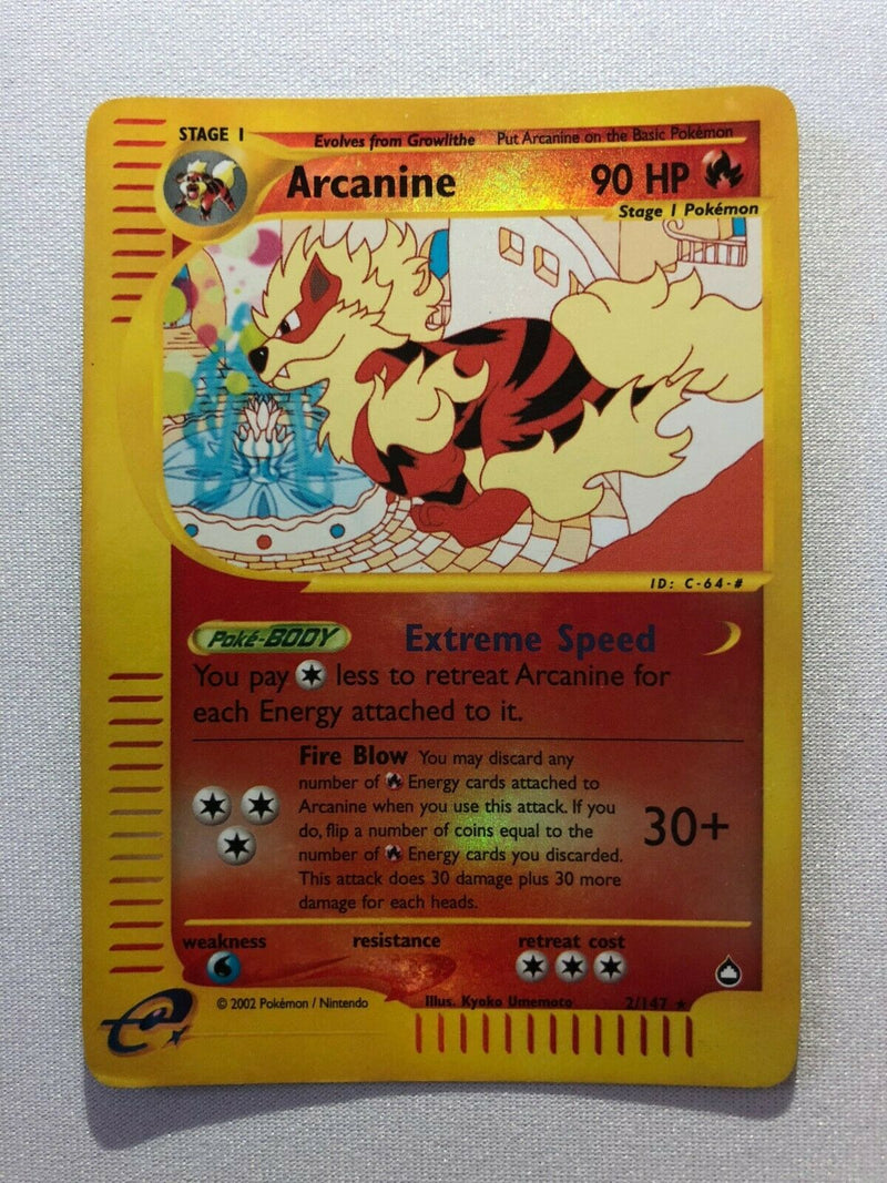 Arcanine 2/147 Reverse Holo Pokemon Card Near Mint