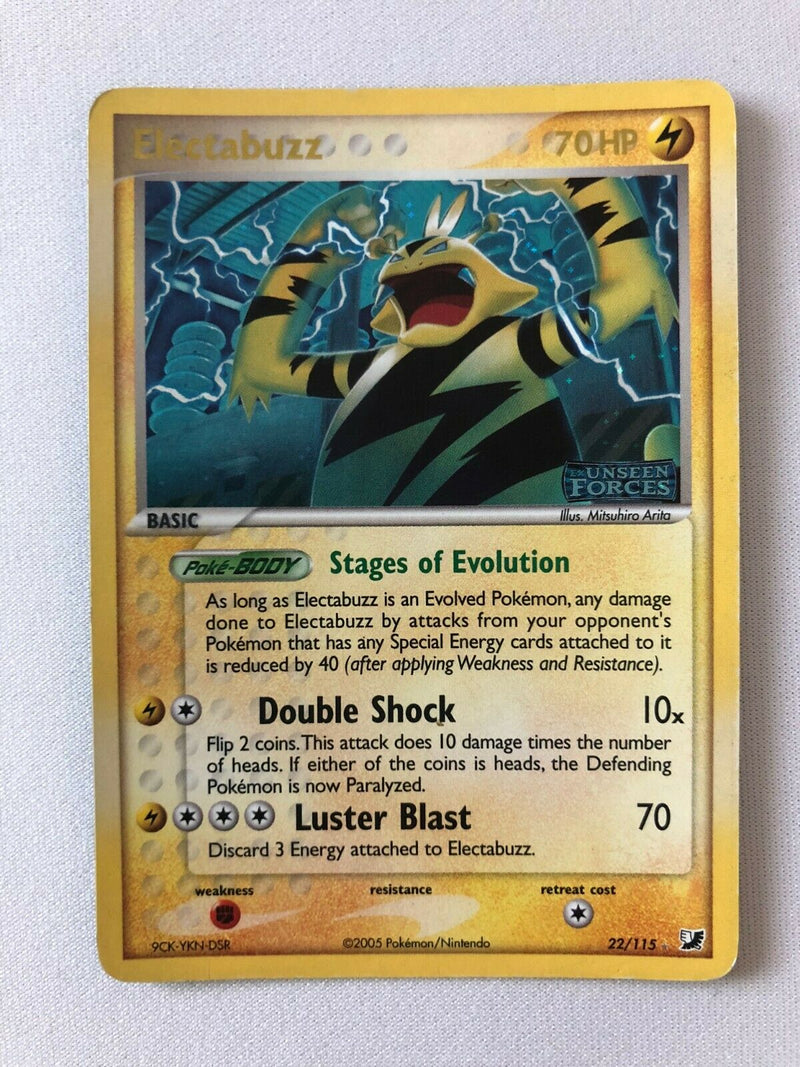 Electabuzz 22/115 EX Unseen Forces Reverse Holo Pokemon Card Excellent