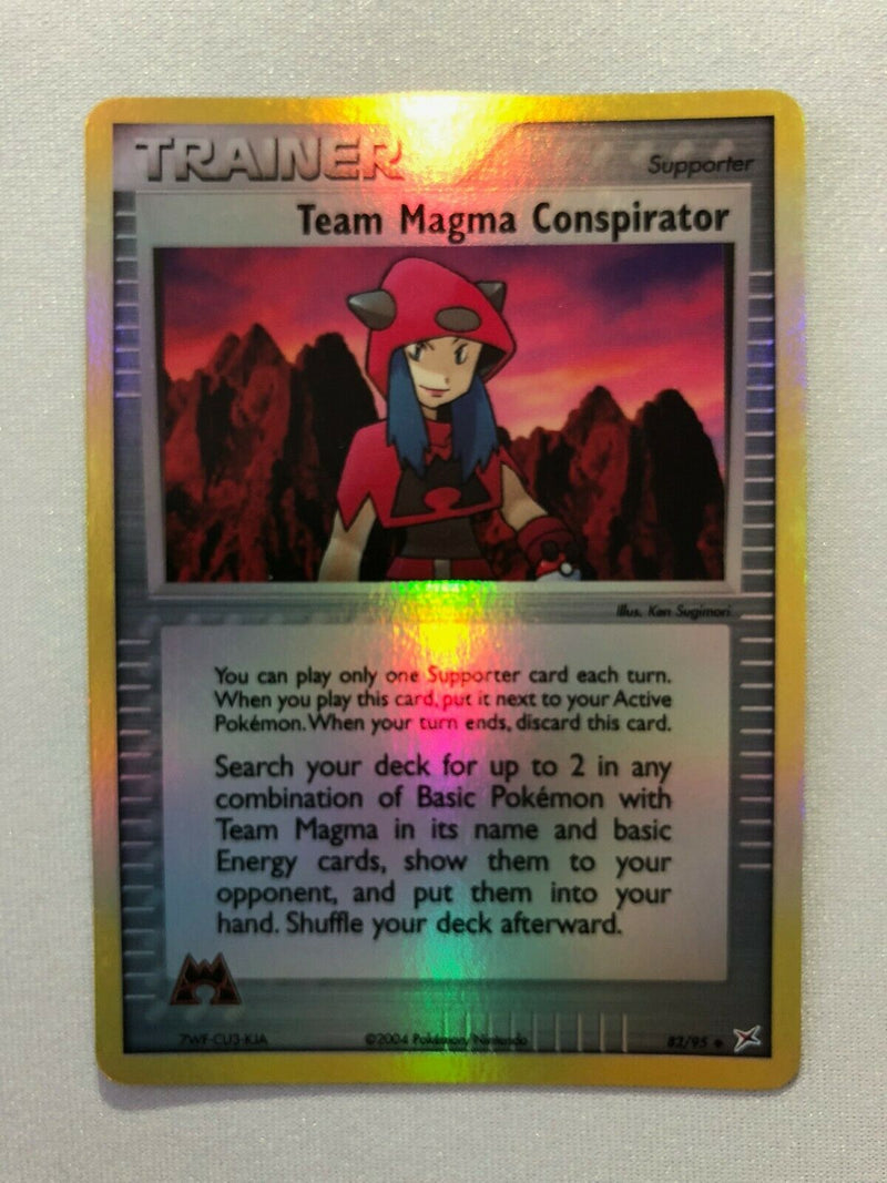 Team Magma Conspirator 82/95 Reverse Holo Pokemon Card Near Mint
